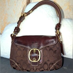GUC Coach Bleecker chocolate brown small hobo bag